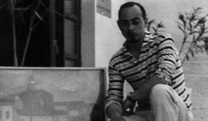 L’artista ad una estemporanea a Vasto, 1953
